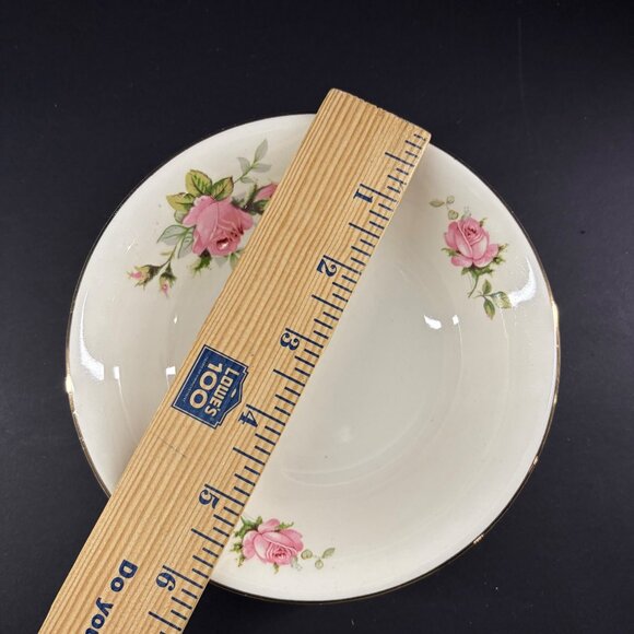 Royal Wilton 22K Gold Trim Vintage Bowl with Pink Rose Floral Design 6 inch - Picture 5 of 6